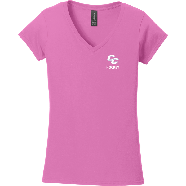 Curry College Softstyle Ladies Fit V-Neck T-Shirt